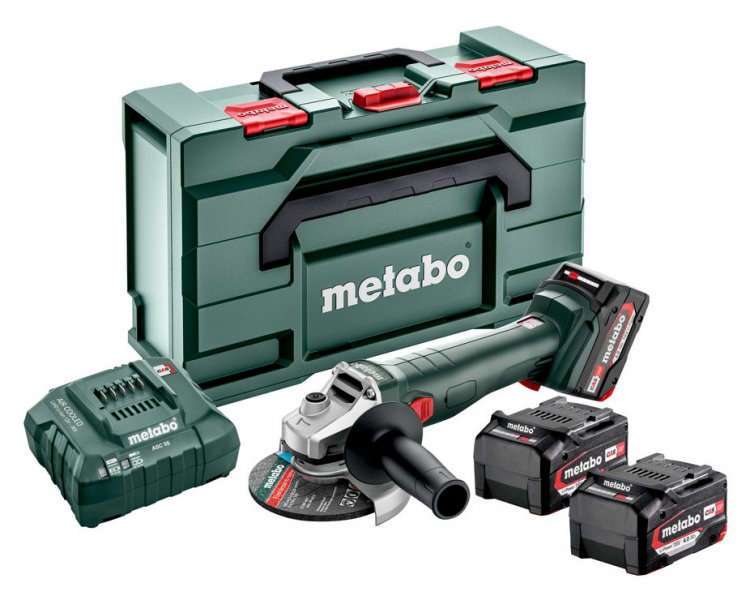 METABO W 18 L 9-125 Quick Set aku úhlová bruska 18V LiIon 3x4Ah Metabox 602249960 Obrázek