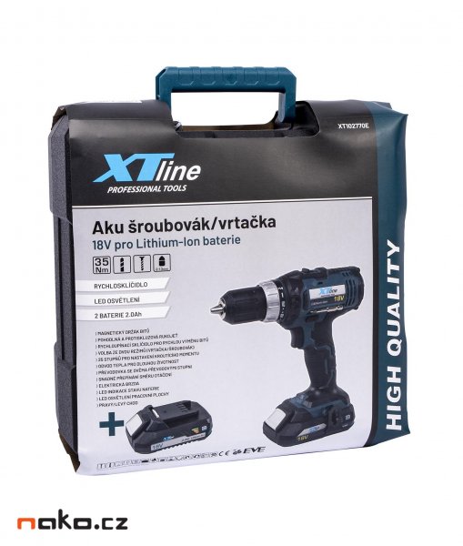 XTline XT102770E aku vrtačka 18V 2x2Ah LiIon EVE Obrázek