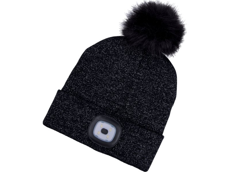 EXTOL LIGHT 43196 čepice s čelovkou 45lm, nabíjecí, USB, šedá/třpytivá s bambulí Obrázek