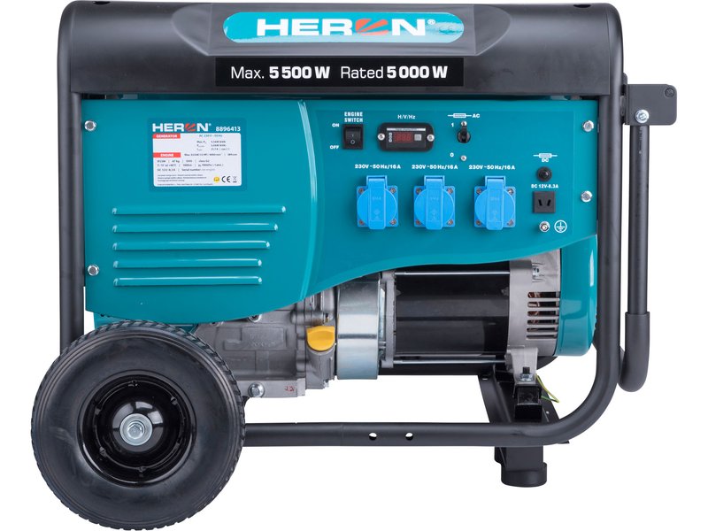 HERON 8896413 benzínová elektrocentrála 5,5kW pro svařování s podvozkem Obrázek