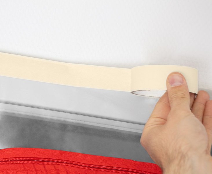 NEO TOOLS 49-801 protiprachová igelitová dveřní clona se zipem 2,14 x 1,21m tvar "I" Obrázek