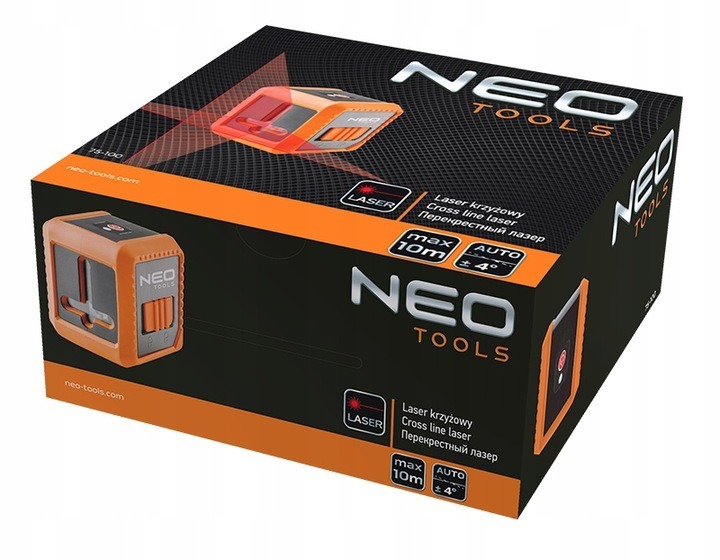 NEO TOOLS 75-100 křížový samonivelační laser 10m s červeným paprskem Obrázek