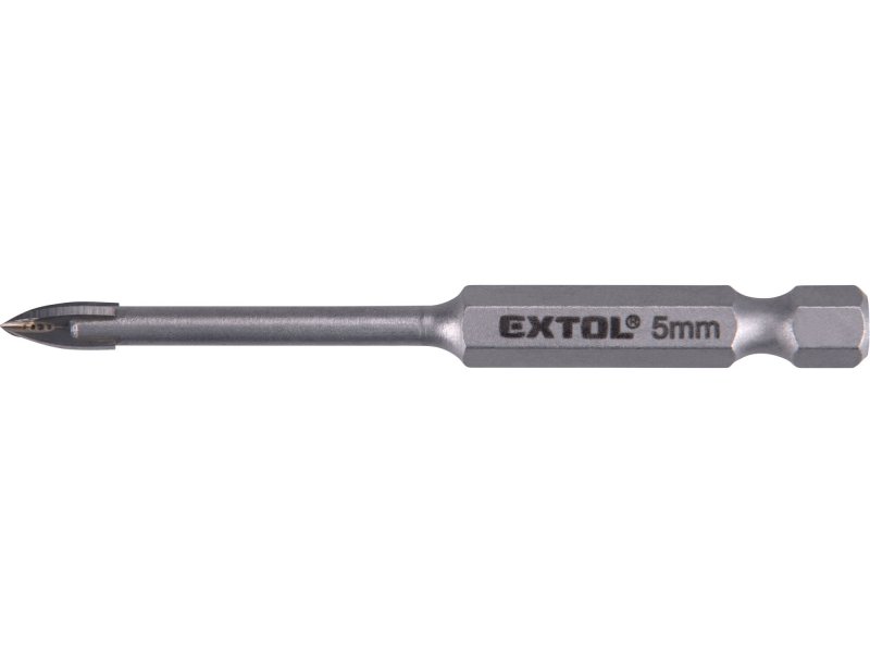 EXTOL PREMIUM 8801885 vrták na sklo a keramiku karbidový 5mm s šestihrannou stopkou
