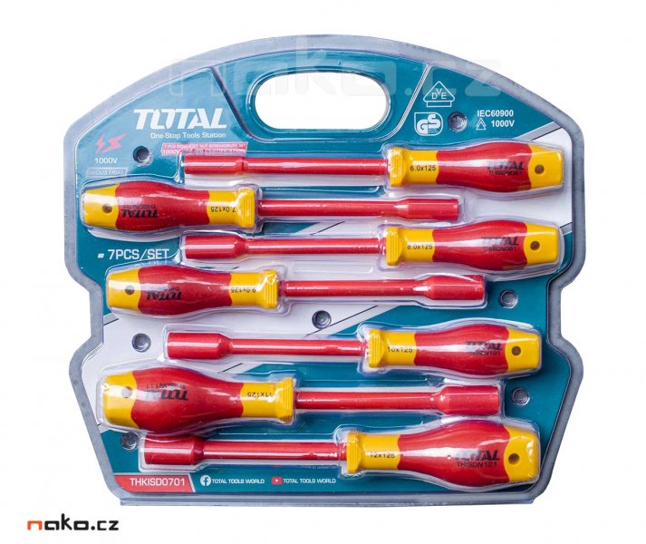TOTAL THKISD0701 elektrikářské nástrčné klíče s rukojetí izolované 1000V VDE, industrial Obrázek