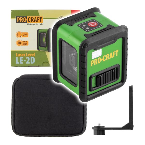 PROCRAFT LE-2D křížový samonivelační 2D laser40m se zeleným paprskem