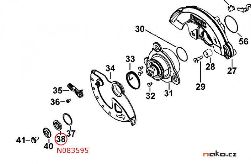 DeWALT N083595 spodní příruba pro DWE550 Obrázek