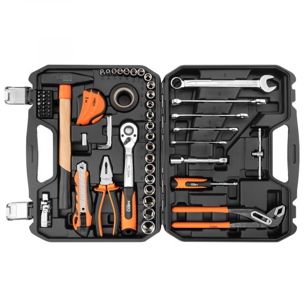 NEO TOOLS 08-942 sada nářadí a hlavic v kufru 65 dílů Obrázek