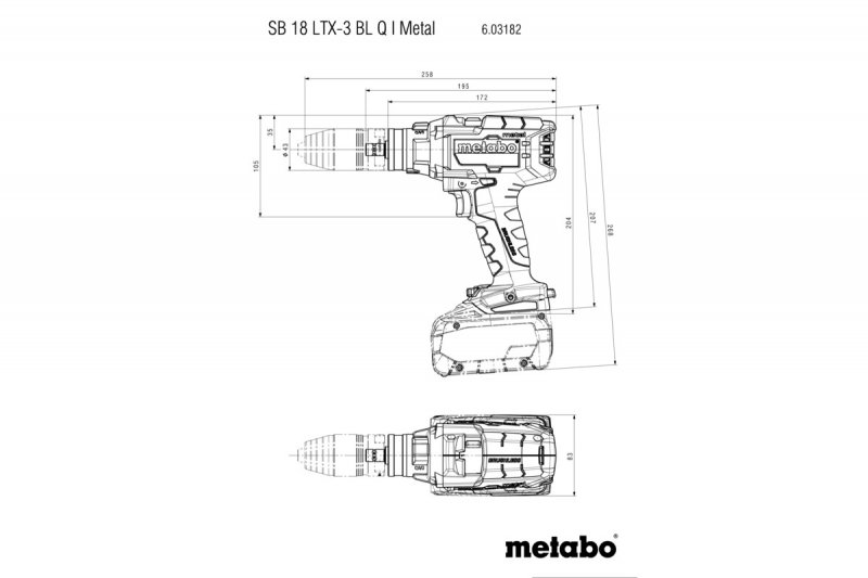 METABO SB 18 LTX-3 BL Q I Metal příklepová aku vrtačka bez akumulátoru, metaBOX, 603182840