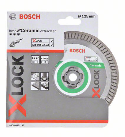 BOSCH diamantový řezný kotouč na keramiku 125x22,2mm X-LOCK, best for Ceramic, 2608615132 Obrázek