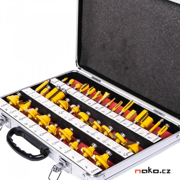 STAVTOOL P11141 sada stopkových fréz HM do horní frézky, 8mm - 35 ks Obrázek