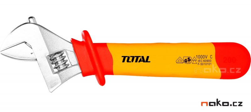 TOTAL THIADW081 elektrikářský klíč nastavitelný izolovaný 200mm, VDE 1000V, industrial