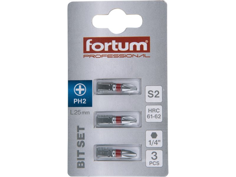 FORTUM-KITO 4741202 bit křížový PH2x25mm 1/4", S2 - 3ks Obrázek