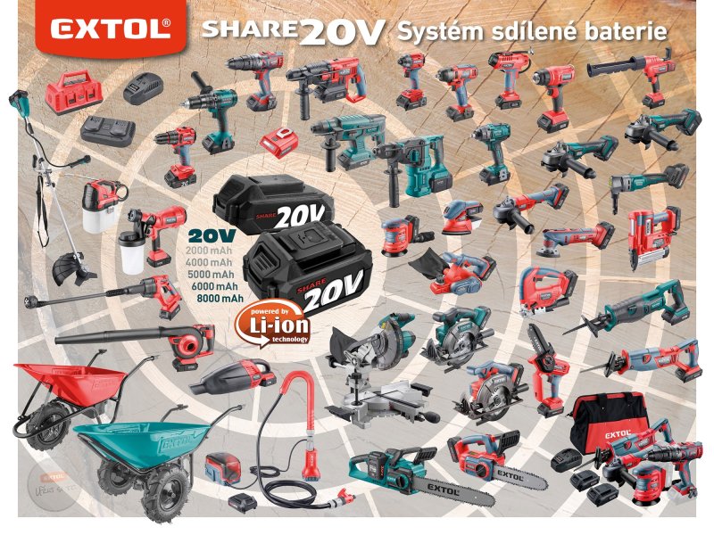 EXTOL INDUSTRIAL 8791811 aku rázový utahovák 1/2“ SHARE20V, 250Nm, BRUSHLESS, bez aku Obrázek