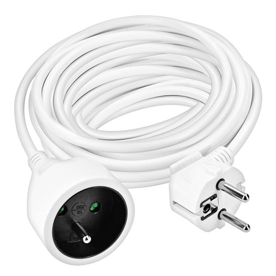 SOLIGHT PS06 prodlužovací kabel - spojka, 1 zásuvka, 10m, 3 x 1,5mm2, bílá Obrázek