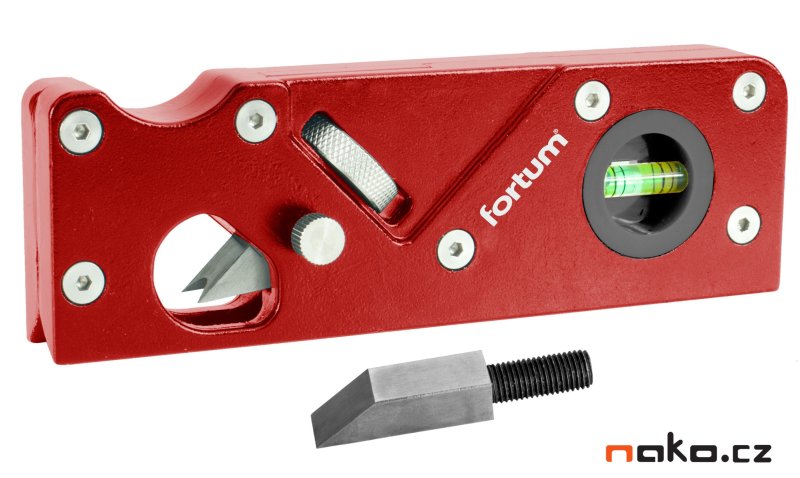 FORTUM 4752104 hoblík na srážení hran nastavitelný, 2 nožové profily 45° + R3mm