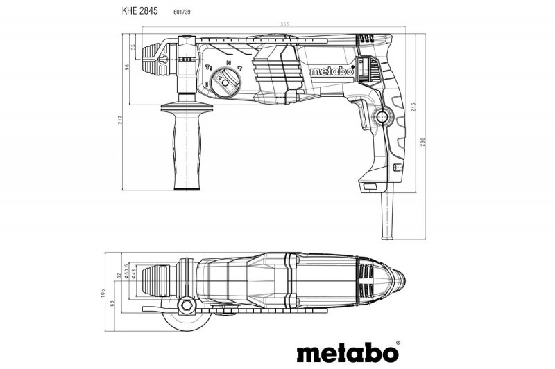 METABO KHE 2845 kombinované vrtací a sekací kladivo SDS+ 601739500