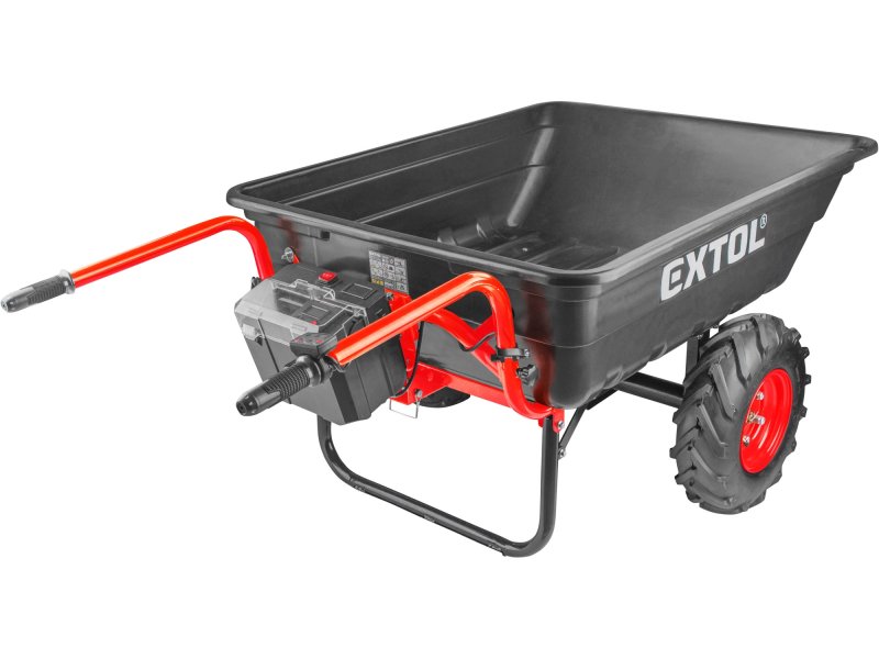 EXTOL PREMIUM 8891592 aku dvoukolák nákladní s převodovkou 300 lit. 300kg, 40V LiIon 6Ah Obrázek