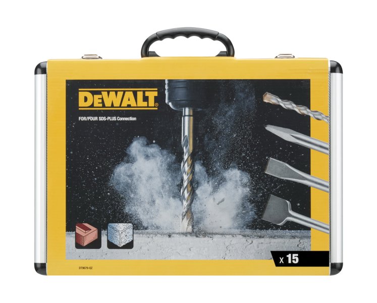 DeWALT DT9679 15dílná sada vrtáků a sekáčů SDS+ v hliníkovém kufru Obrázek