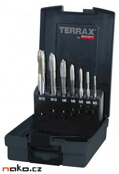 RUKO A245057ETX Terrax sada strojních závitníků M3-M12 s lamačem (223043) HSSCo 7ks Obrázek