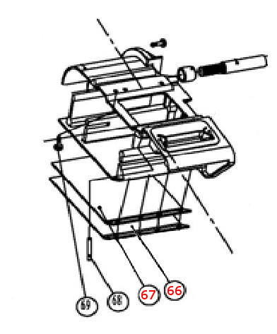 POWERPLUS 178.001.06 spodní deska s gumou pro pásovou brusku POWXQ5406 poz. 66 a 67