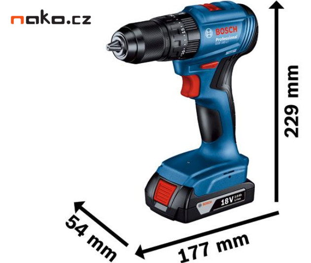 BOSCH GSB 185-LI příklepová aku vrtačka 2x2Ah LiIon Professional 06019K3100