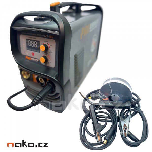 PROCRAFT SPI-380 poloautomatická invertorová svářečka CO2 MIG / MAG a MMA Obrázek