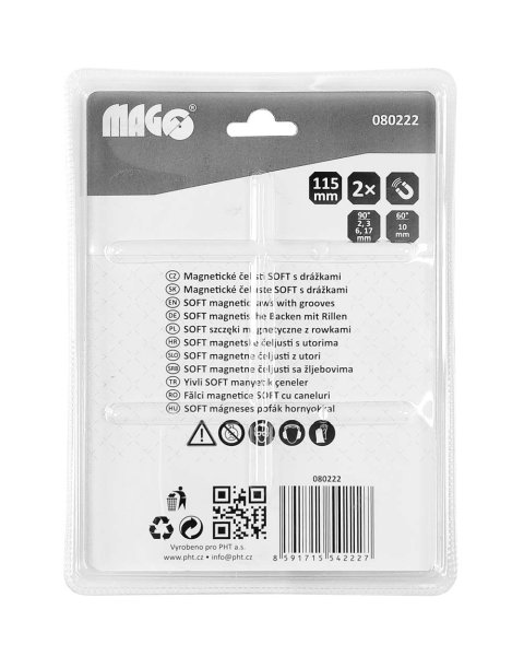 MAGG 080222 plastové vložky čelistí SOFT 115mm magnetické s drážkami 2ks Obrázek