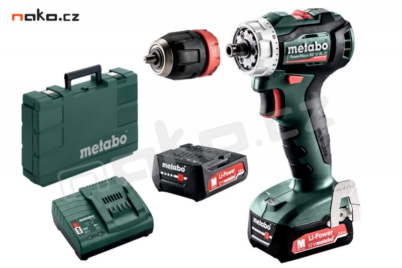 METABO PowerMaxx BS 12 BL Q (2x2Ah) 12V aku vrtačka s výměnným sklíčidlem