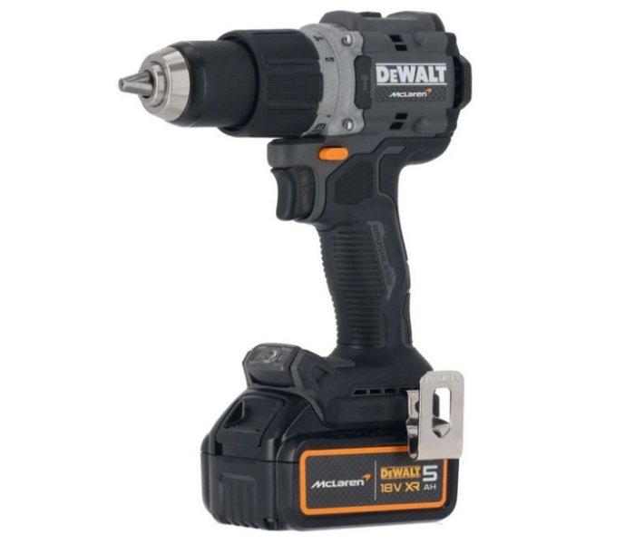 DeWALT DCD85MP2T aku příklepová vrtačka 18V 2x 5Ah XR LiIon edice McLaren F1 Team Obrázek