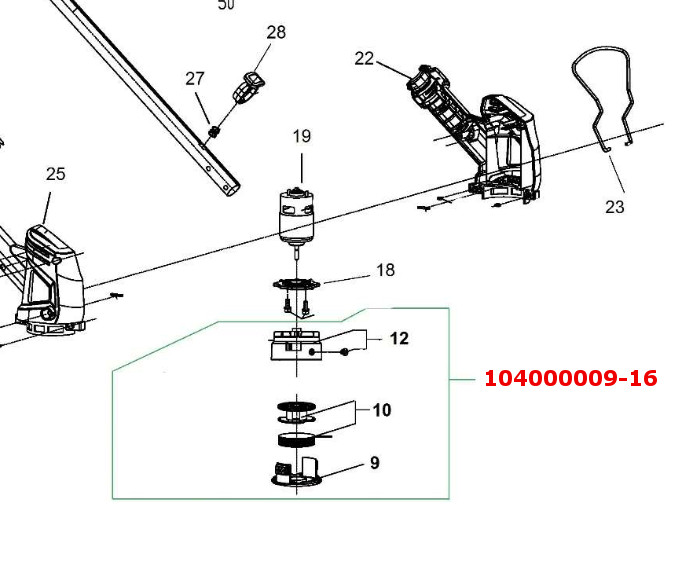 HECHT 104000009-16 strunová hlava kompletní H1040