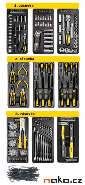 TOPEX 79R502 vybavený dílenský montážní vozík se sadou nářadí 105 dílů Obrázek