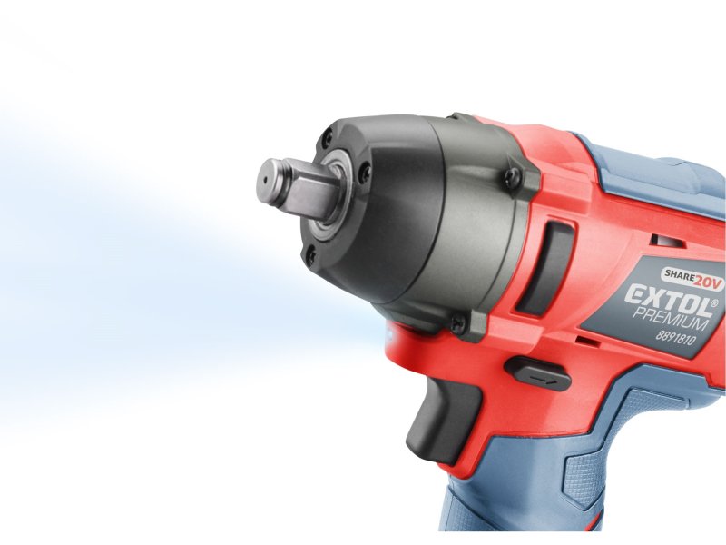 EXTOL PREMIUM 8891811 aku rázový utahovák 1/2" SHARE20V, 180Nm, LiIon, bez akumulátoru Obrázek