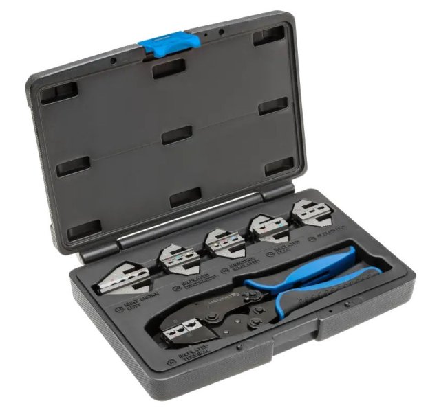 HOGERT HT1P176 kleště lisovací ráčnové s výměnnými čelistmi Obrázek