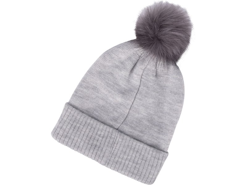 EXTOL LIGHT 43465 čepice s čelovkou 4x45lm, nabíjecí, USB, SVĚTLE ŠEDÁ s bambulí Obrázek