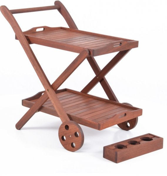 HECHT SERVING servírovací stolek dřevěný Meranti Obrázek