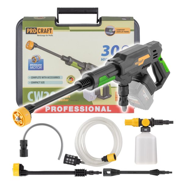 PROCRAFT CW20bb aku tlaková myčka  20V (bez baterie a nabíječky)