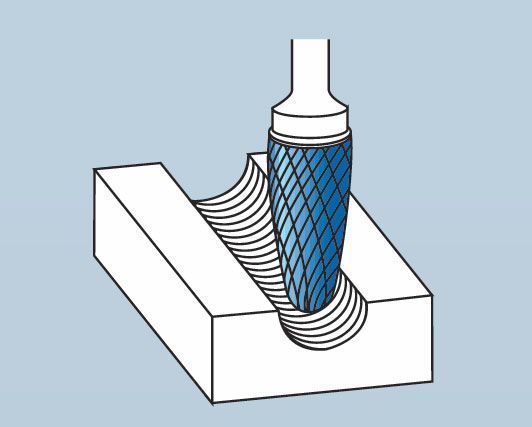 RHODIUS zaoblená tvrdokovová fréza HF F 6x18,0x6,0x50 Z7 ALPHA 304390 Obrázek