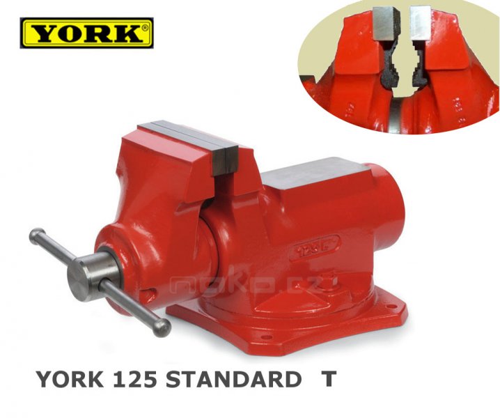 Svěrák YORK STANDARD T dílenský 125 mm - čelisti na trubky Obrázek