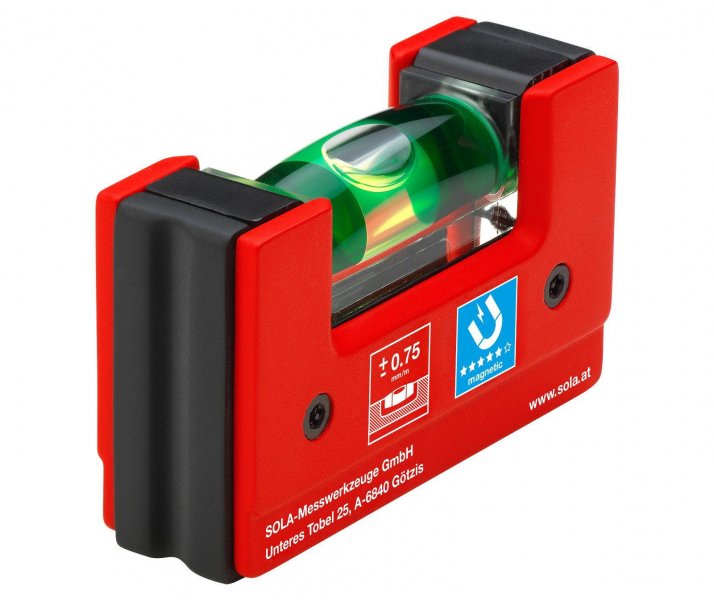 SOLA GO! magnetic CLIP kompaktní vodováha 7,5cm, V drážka, 01621201 Obrázek