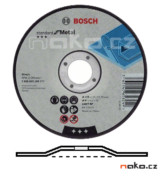 BOSCH 180x3mm řezný kotouč Standard for Metal 2608603161