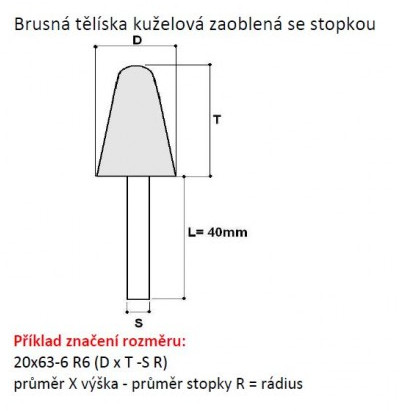 Tělísko brusné kuželové 20x32-6 99BA80M7V (436177) Obrázek