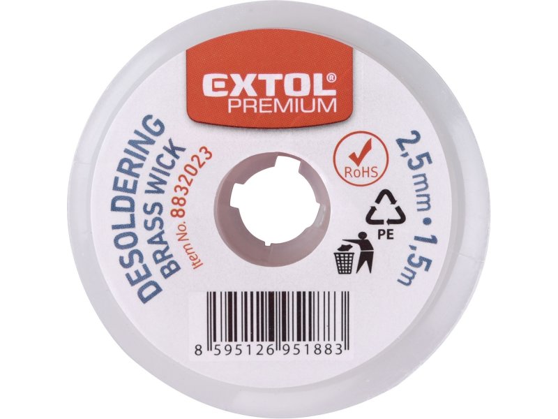 EXTOL PREMIUM 8832023 měděný odpájecí odsávací knot 2,5mm x 1,5m Obrázek