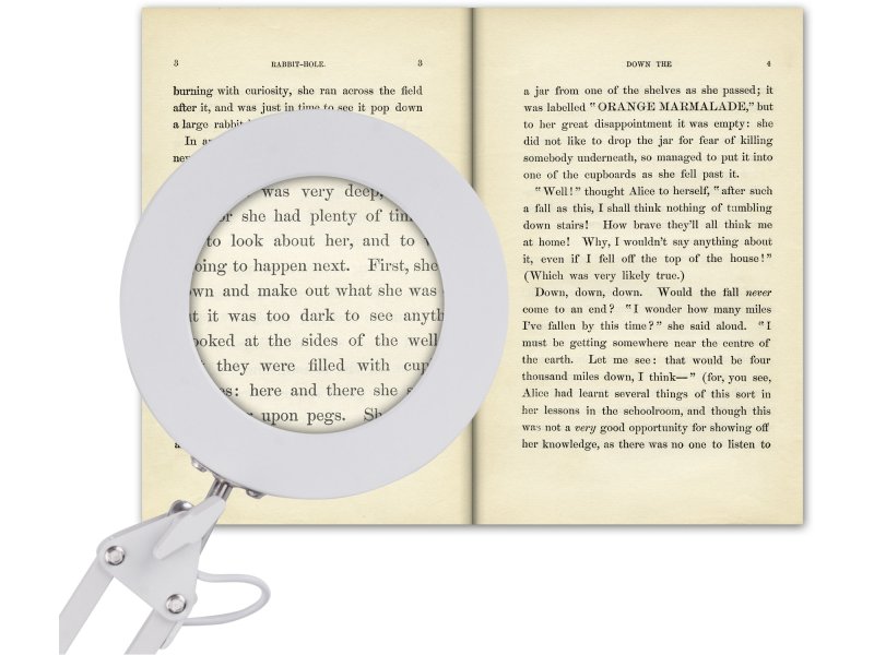 EXTOL LIGHT 43161 stolní lampa s lupou, 1300lm, 5x zvětšení, USB, bílá Obrázek