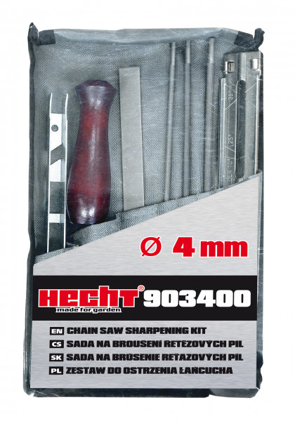 HECHT 903400 sada pilníků a vodítka na broušení pilových řetězů, 4mm