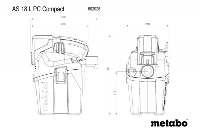 METABO AS 18 L PC Compact aku vysavač 602028850 18V LiIon bez akumulátoru