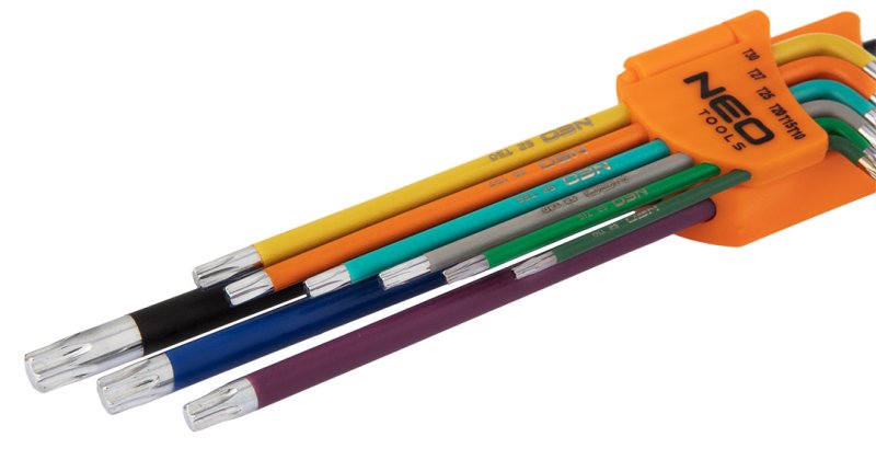 NEO TOOLS 09-518 sada klíčů TORX T10-T50, barevné 9ks Obrázek