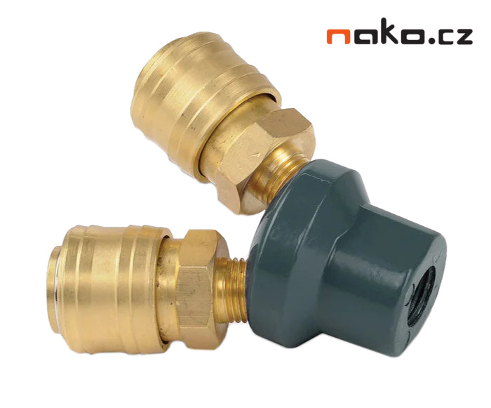 POWERPLUS POWAIR0257 rozbočka vzduchová dvojitá s rychlospojkami 1/4"