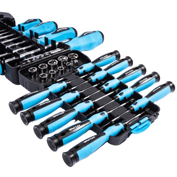 XTline XT078 sada šroubováků, mikro šroubováků, bitů a hlavic 44 dílů Obrázek