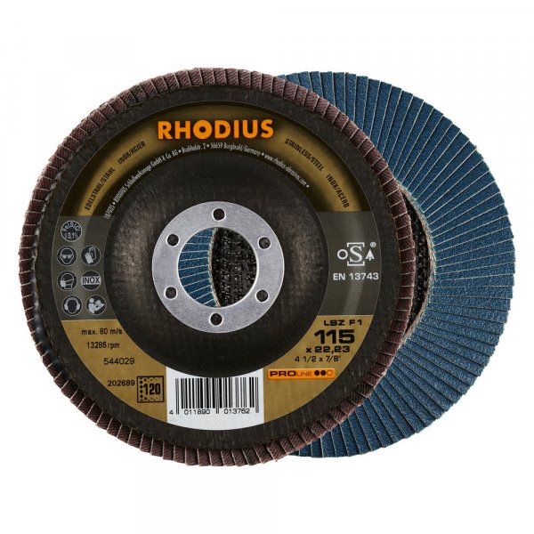 RHODIUS lamelový brusný kotouč LSZ F1 125x22,23mm P120