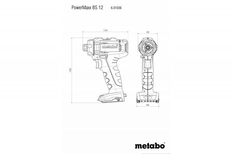 METABO PowerMaxx BS 12 aku vrtačka + svítilna ULA LiIon 2x2Ah 601036900